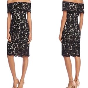 Eliza J Womens Black Lace Midi Dress Sz 6